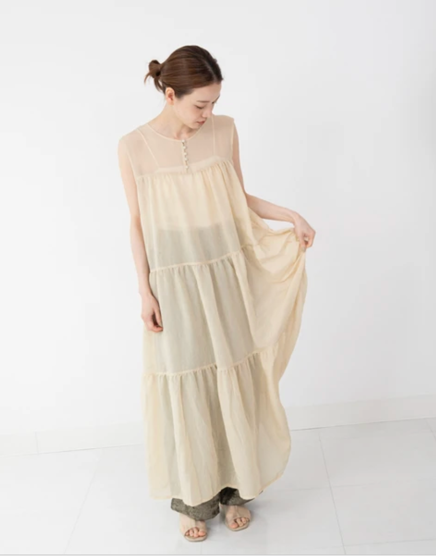 Reversible Tiered Gauze Dress