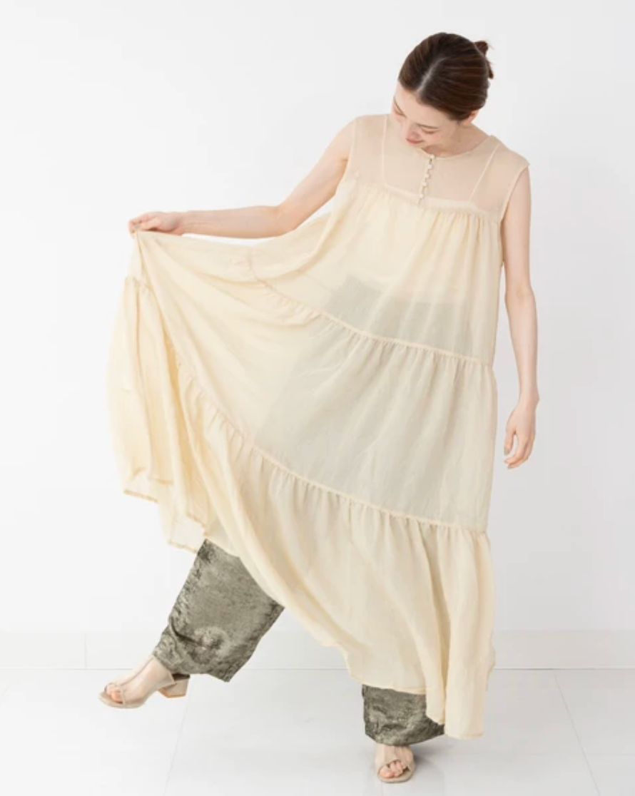Reversible Tiered Gauze Dress