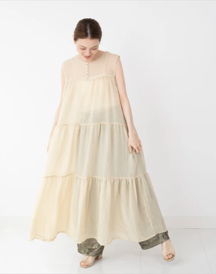 Reversible Tiered Gauze Dress