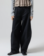 Balloon Silhouette Wide-Leg Pants