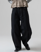 Balloon Silhouette Wide-Leg Pants