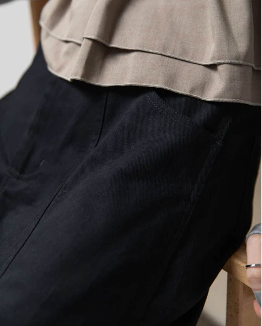 Balloon Silhouette Wide-Leg Pants