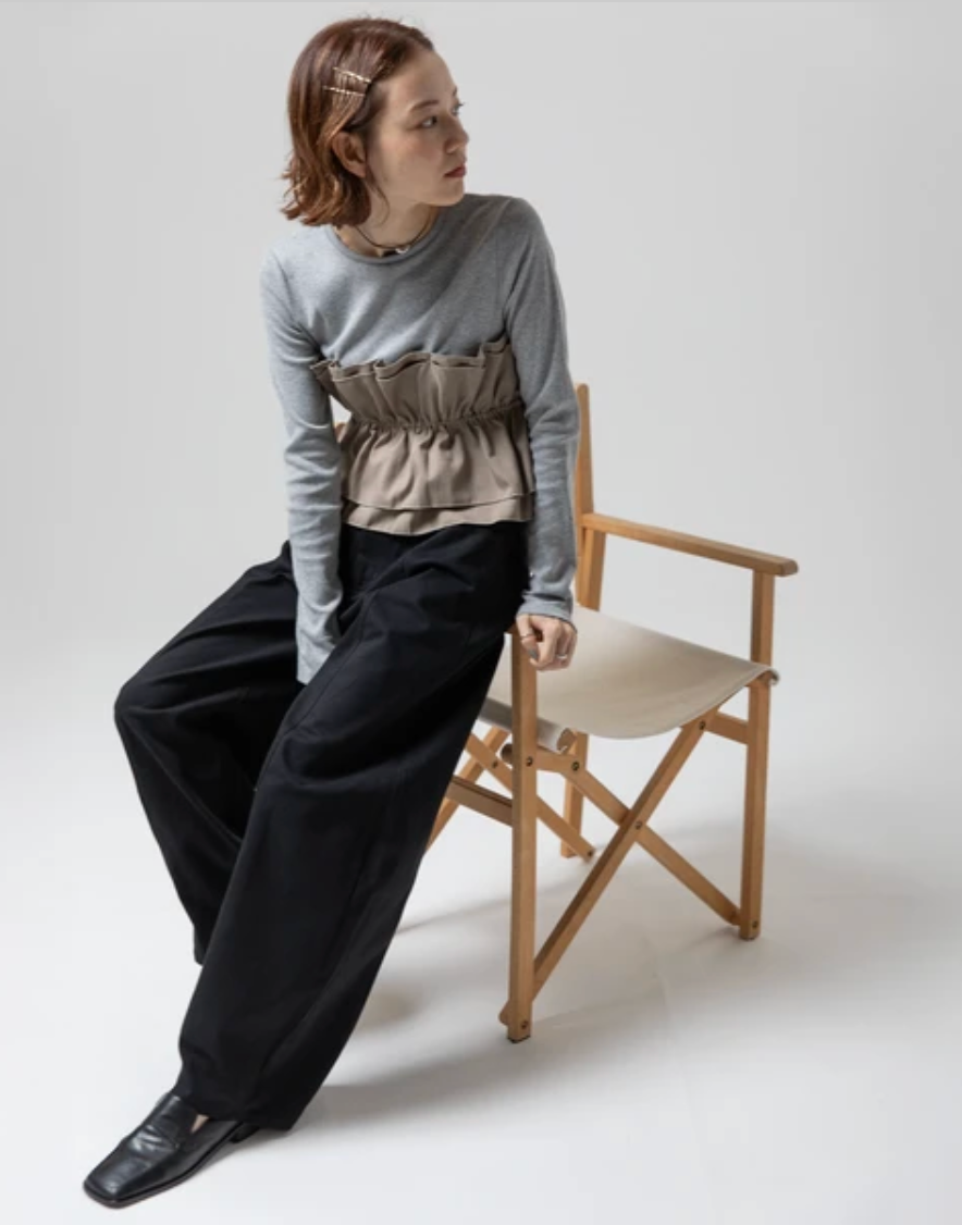 Balloon Silhouette Wide-Leg Pants