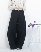 Balloon Silhouette Wide-Leg Pants
