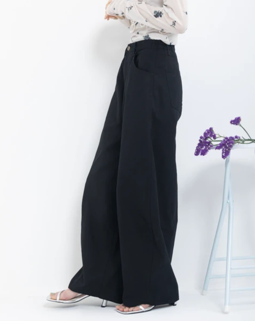 Balloon Silhouette Wide-Leg Pants