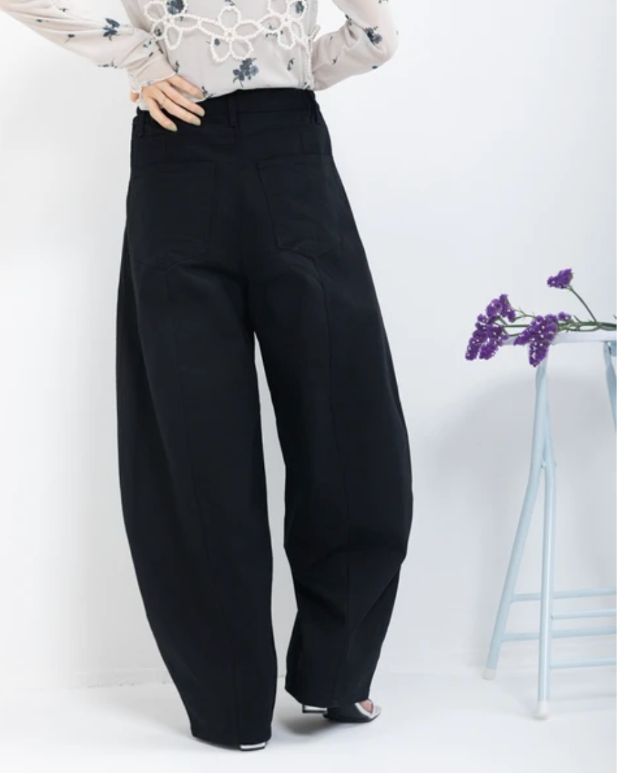 Balloon Silhouette Wide-Leg Pants