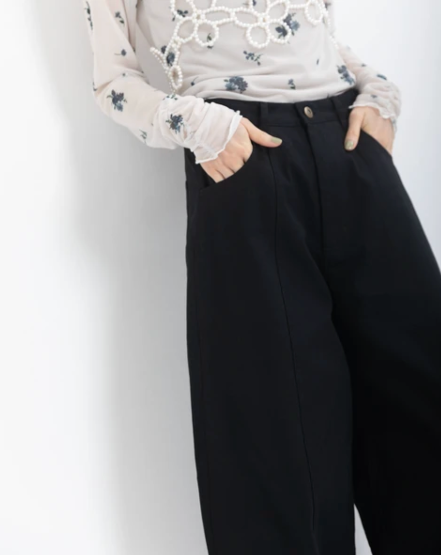 Balloon Silhouette Wide-Leg Pants