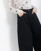 Balloon Silhouette Wide-Leg Pants