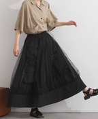 Tulle Cargo Balloon Skirt