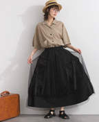 Tulle Cargo Balloon Skirt