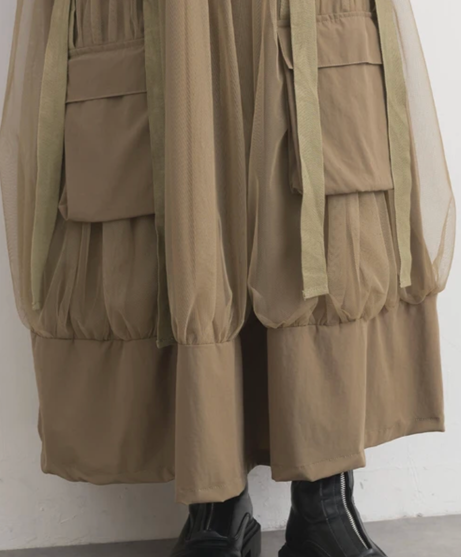 Tulle Cargo Balloon Skirt