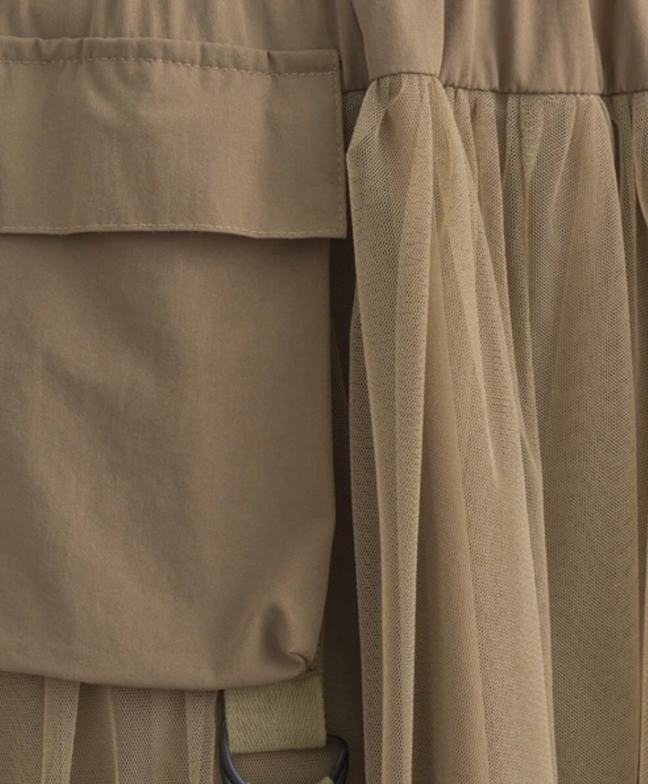 Tulle Cargo Balloon Skirt