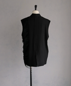 Asymmetric Tulle Panel Vest