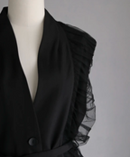 Asymmetric Tulle Panel Vest