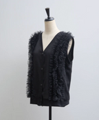 Ruffle Trim Knit Vest