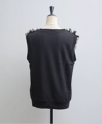 Ruffle Trim Knit Vest