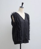 Ruffle Trim Knit Vest
