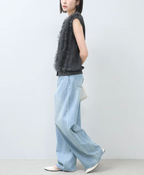 Ruffle Trim Knit Vest