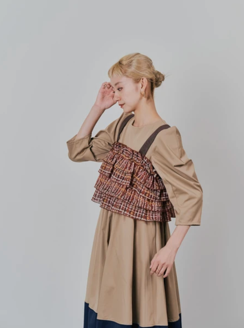 Tiered Ruffle Plaid Bustier Vest