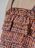 Tiered Ruffle Plaid Bustier Vest