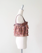 Tiered Ruffle Plaid Bustier Vest