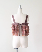 Tiered Ruffle Plaid Bustier Vest