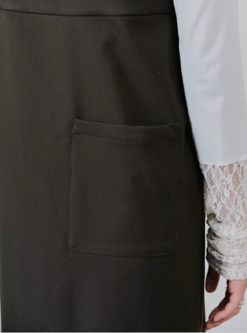 Tulle Overlay Strap Skirt with Contrast Plaid Hem