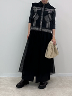 Denim Vest Tulle Layered Dress