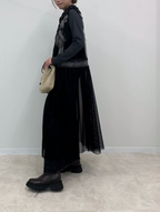 Denim Vest Tulle Layered Dress