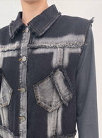 Denim Vest Tulle Layered Dress