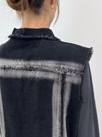 Denim Vest Tulle Layered Dress