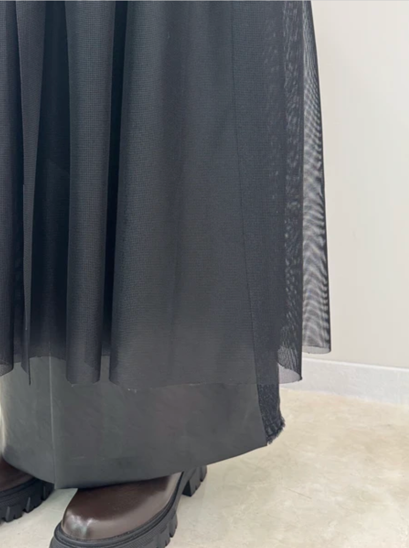 Denim Vest Tulle Layered Dress