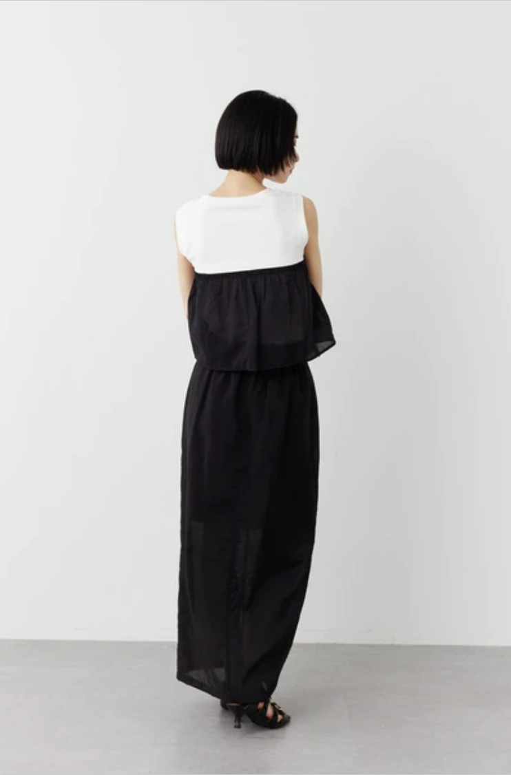 Contrast Cargo Layer Top — Black x White