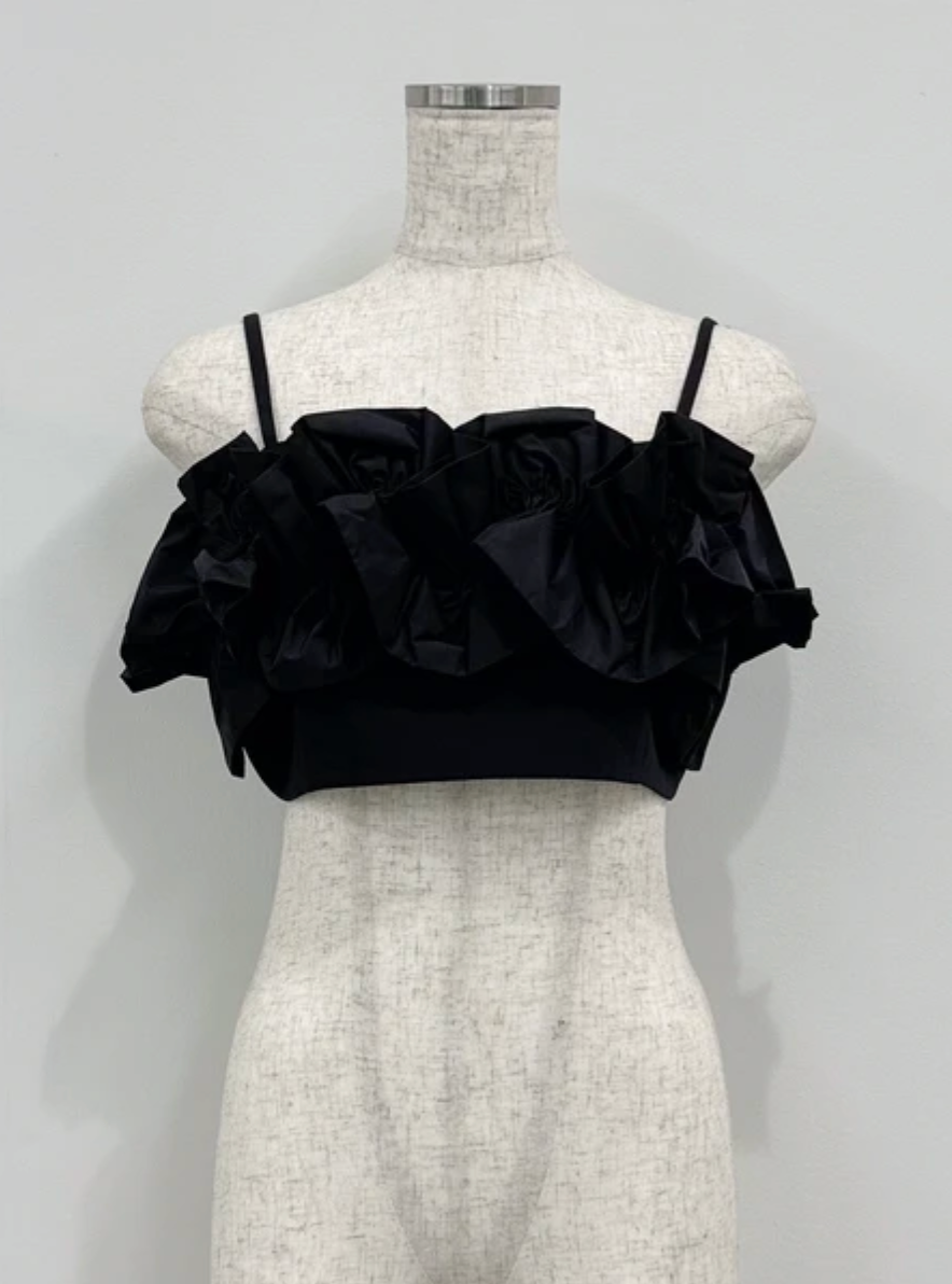 Sculptural Ruffle Crop Camisole