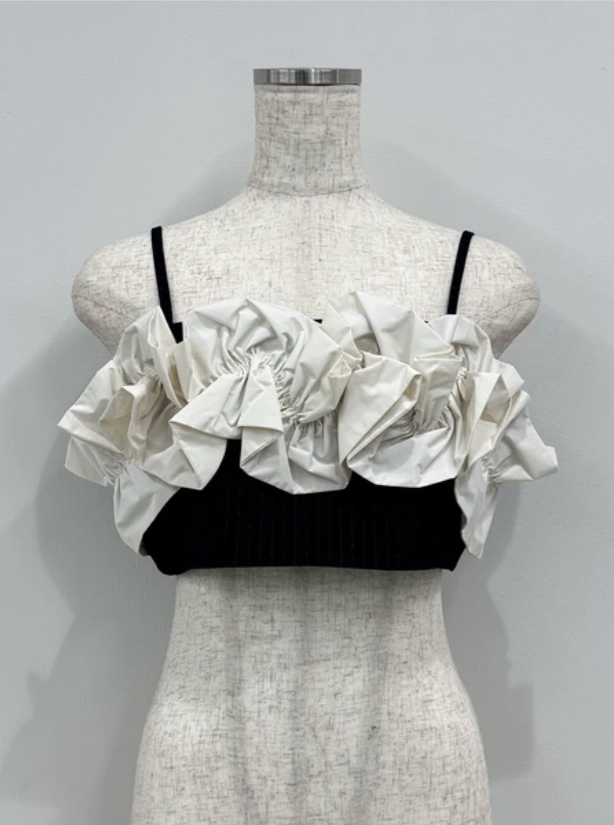 Sculptural Ruffle Crop Camisole