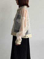 Sheer Striped Trucker Jacket