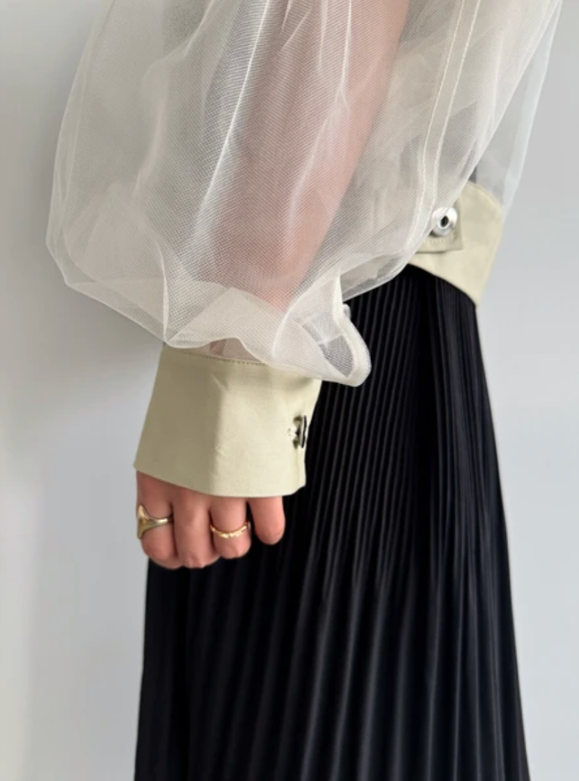 Sheer Striped Trucker Jacket