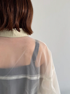 Sheer Striped Trucker Jacket
