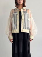 Sheer Striped Trucker Jacket