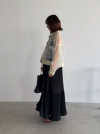 Sheer Striped Trucker Jacket