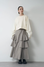 Tiered Ruffle Fishtail Maxi Skirt