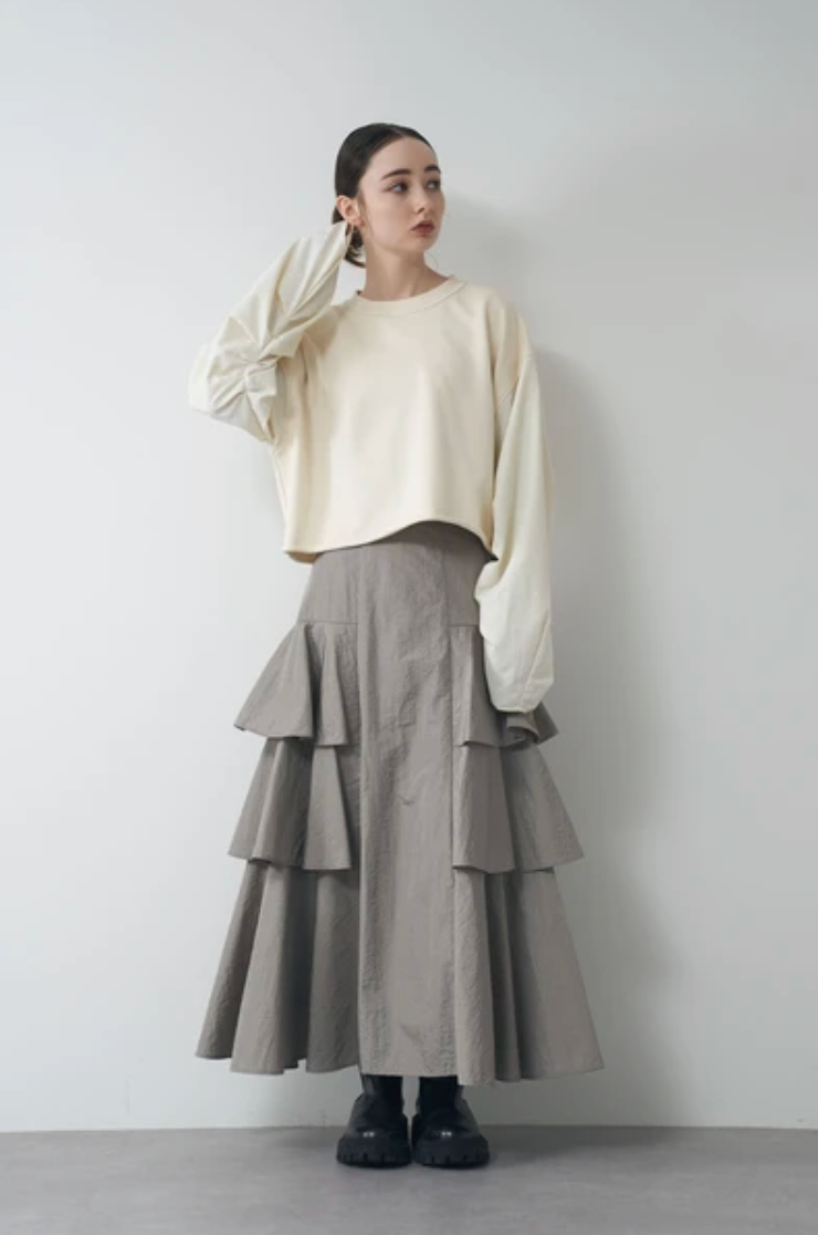 Tiered Ruffle Fishtail Maxi Skirt