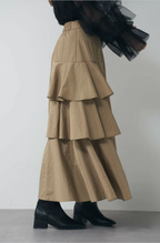 Tiered Ruffle Fishtail Maxi Skirt