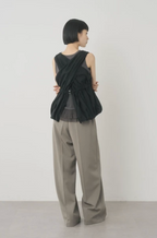 Ruffle Lace-Hem Ribbed Tank