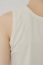 Ruffle Lace-Hem Ribbed Tank