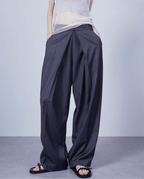 Deep Pleat Wide-Leg Trousers