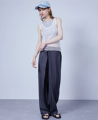 Deep Pleat Wide-Leg Trousers