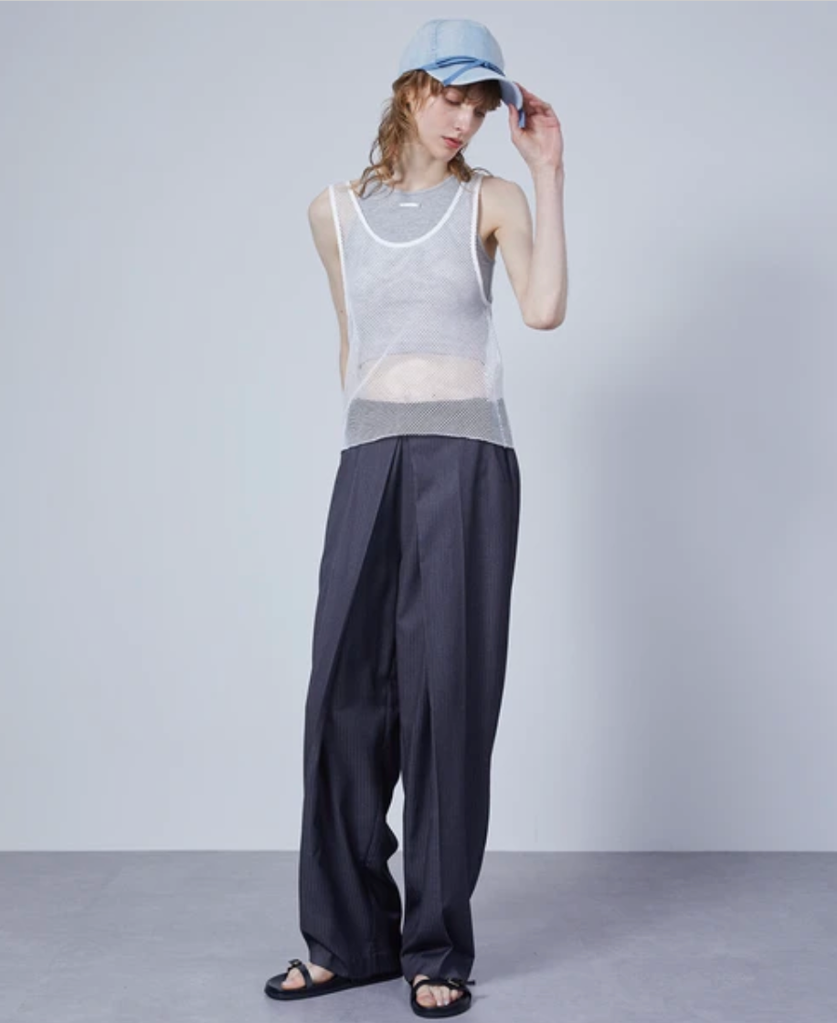 Deep Pleat Wide-Leg Trousers
