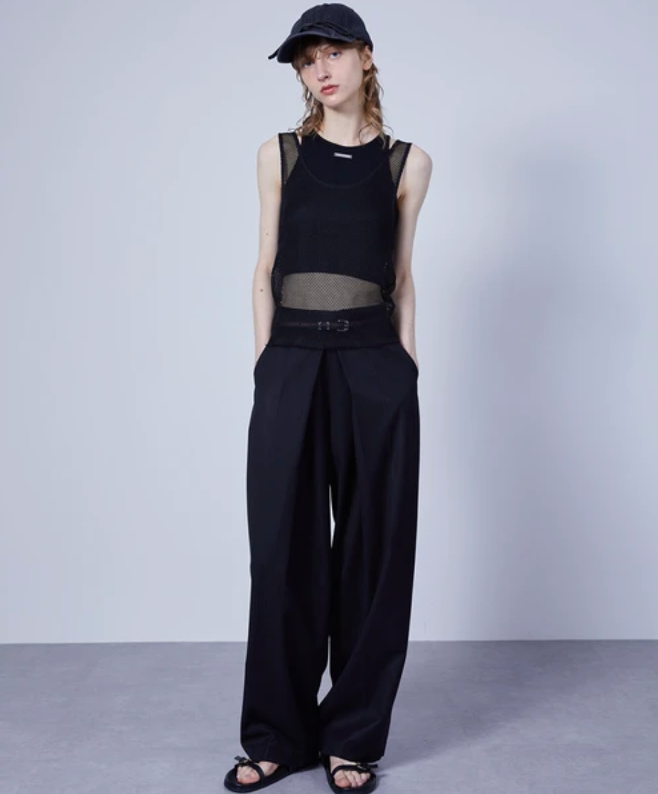 Deep Pleat Wide-Leg Trousers