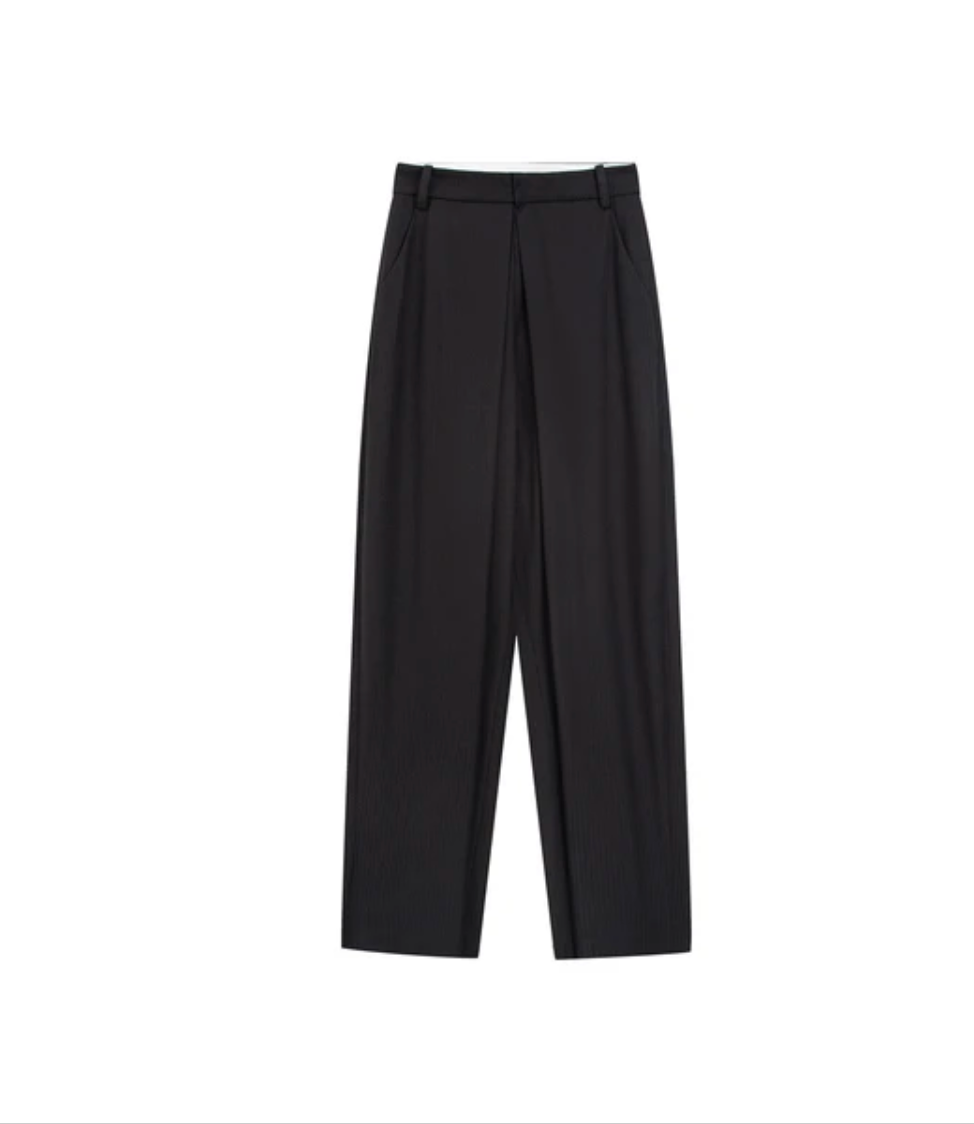 Deep Pleat Wide-Leg Trousers